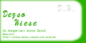 dezso wiese business card